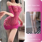 Off-Shoulder Deep V Mesh Bodysuit