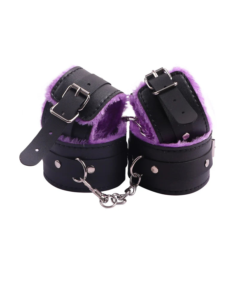 Sexy Plush Leather Bondage 10-Piece Set