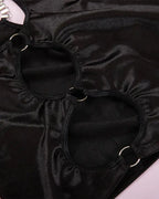 Women's Sexy Hollow Slim-Fit Sheath Dress Deep V Metal Strap