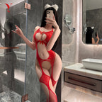 Sexy Mesh Lingerie Costume Set, Pure & Alluring Seductive Easy-Access Sleepwear