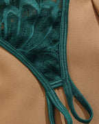 Lace Sexy Adjustable Bra and Open Crotch Design Thong Set