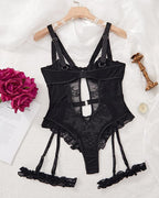 Sexy Lace Mesh Backless One-Piece Pajamas