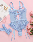 Sexy Lace Mesh Backless One-Piece Pajamas