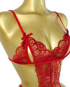 Sexy Floral Lace Backless One-Piece Lingerie