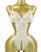 Sexy Floral Lace Backless One-Piece Lingerie