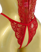 Sexy Floral Lace Backless One-Piece Lingerie