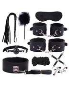 Sexy Plush Leather Bondage 10-Piece Set