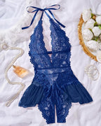 Women's Solid Color Lace Breathable Lingerie Teddy Bodysuit