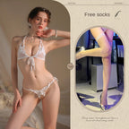 New Sexy 3-Piece Lingerie Set, Open-Crotch Bikini Style, Plus Size