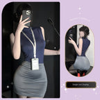 Sexy Office Secretary Costume High-Waist Bodycon Skirt Set