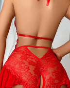 Women's Solid Color Lace Breathable Lingerie Teddy Bodysuit