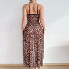 Leopard Lace Chemise with Garter Detail
