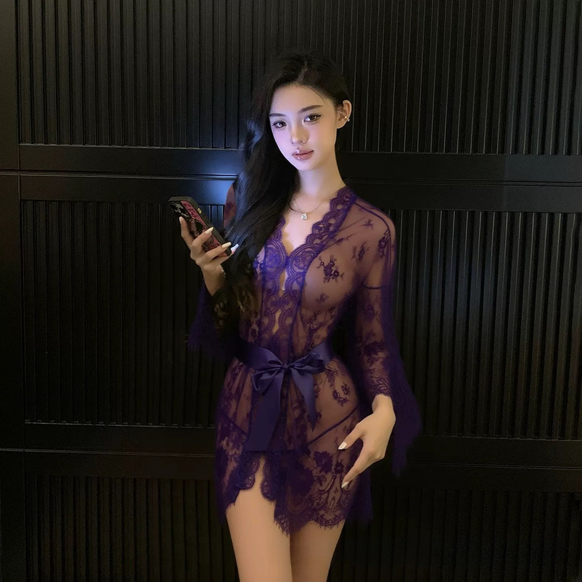 Sexy Sheer Lace Nightdress Flirty Lingerie Costume