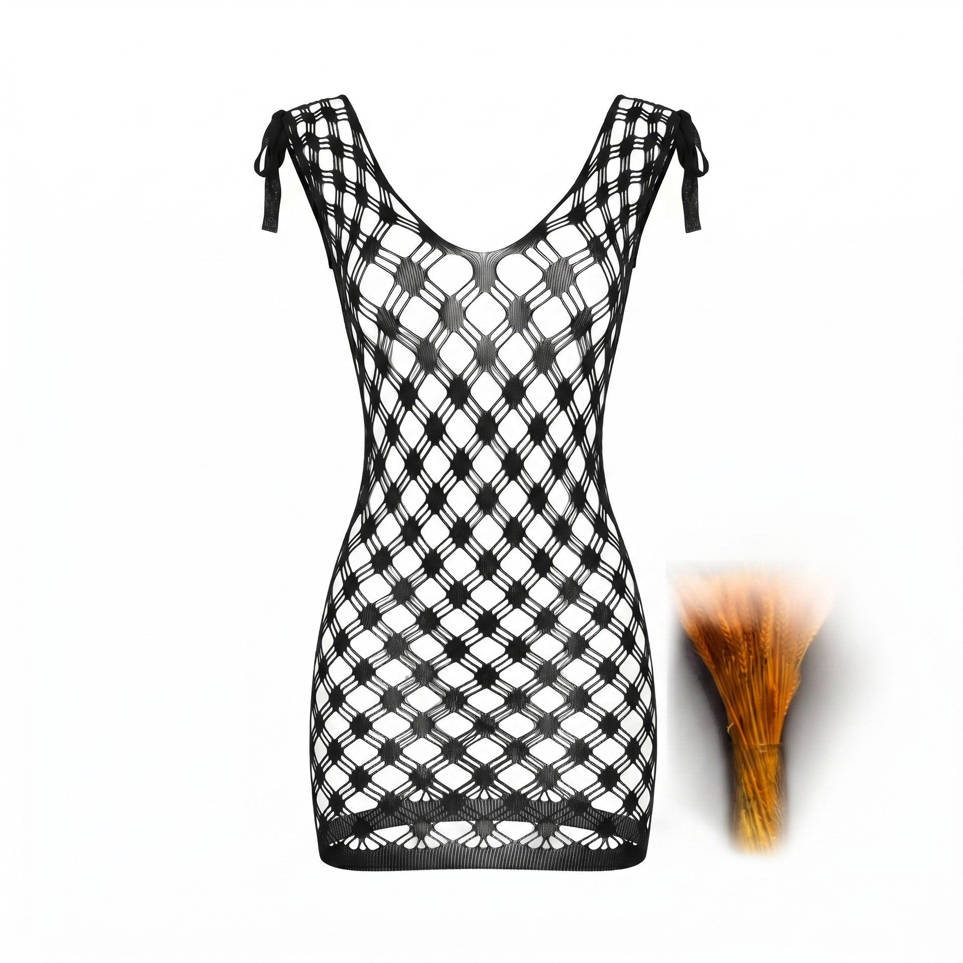 Off-Shoulder Deep V Mesh Bodysuit