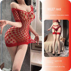 Off-Shoulder Deep V Mesh Bodysuit