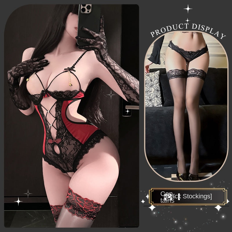 Sexy Open-Crotch Lace Bodysuit