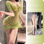Off-Shoulder Deep V Mesh Bodysuit
