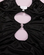 Women's Sexy Hollow Slim-Fit Sheath Dress Deep V Metal Strap