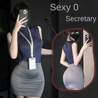 Sexy Office Secretary Costume High-Waist Bodycon Skirt Set