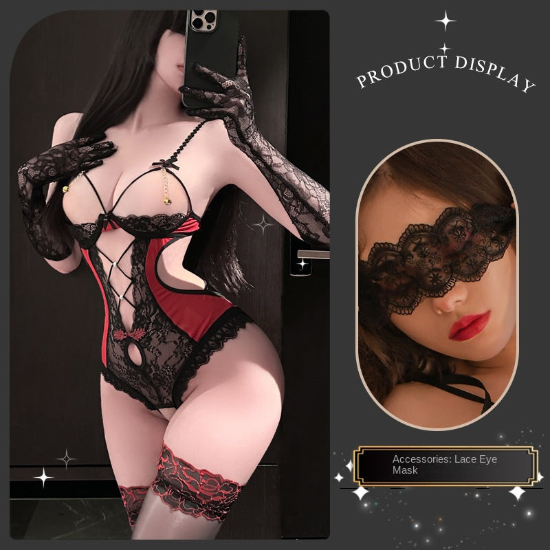 Sexy Open-Crotch Lace Bodysuit