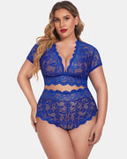 Plus Size Floral Lace Trim Set