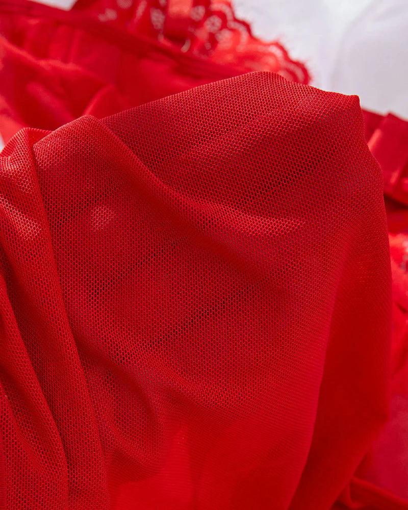 Sexy Lace See-through Mesh Slip Nightgown