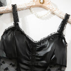 Cut‑Out Open‑Back Lace Garter Chemise