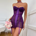 Seductive Leopard Print Bustier Chemise
