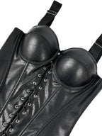 Seductive Gothic-Style Corset Bustier with Adjustable Shoulder Straps