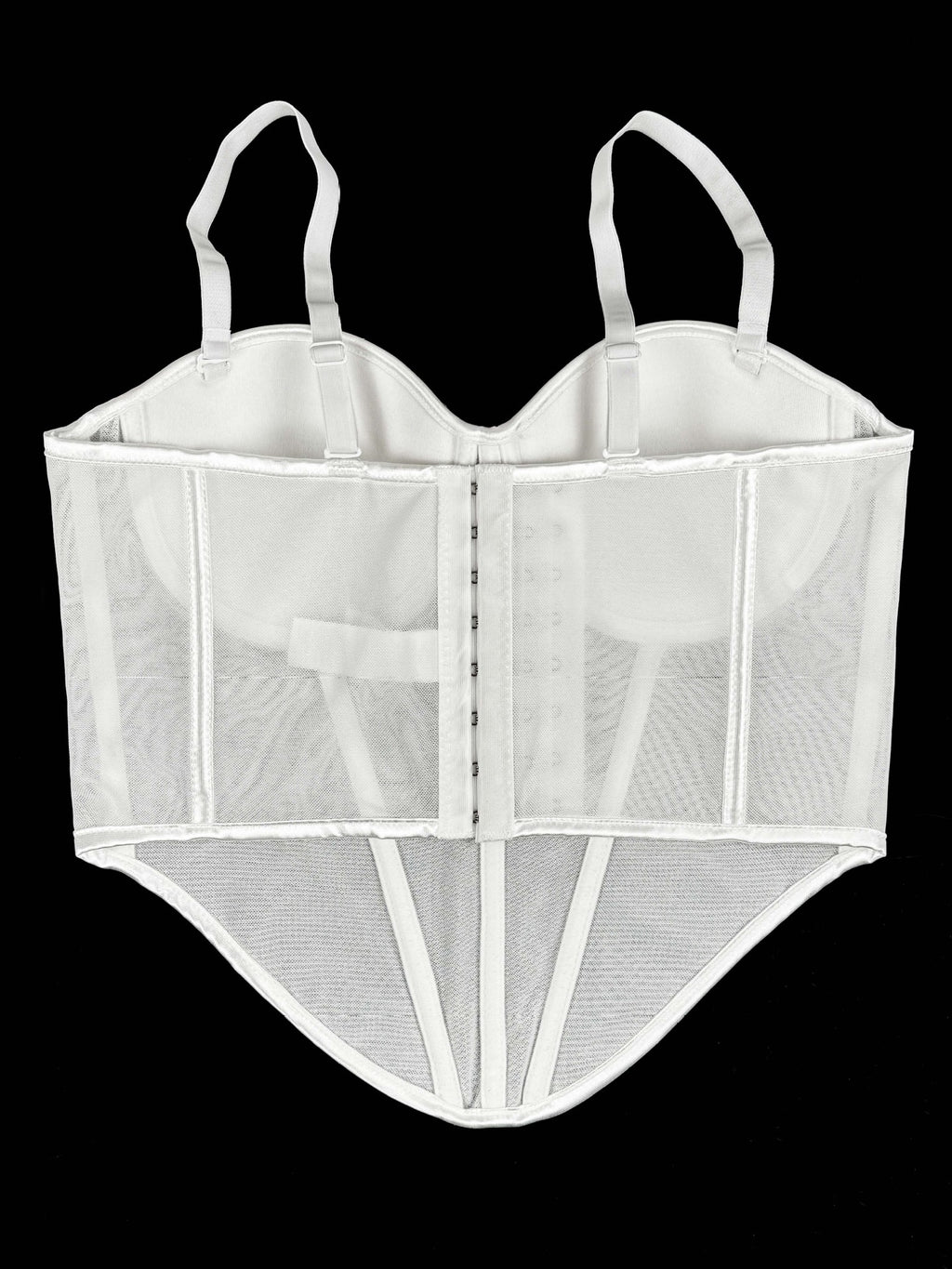 Rhinestone-Trimmed Sheer Corset Bustier