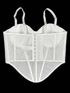 Rhinestone-Trimmed Sheer Corset Bustier