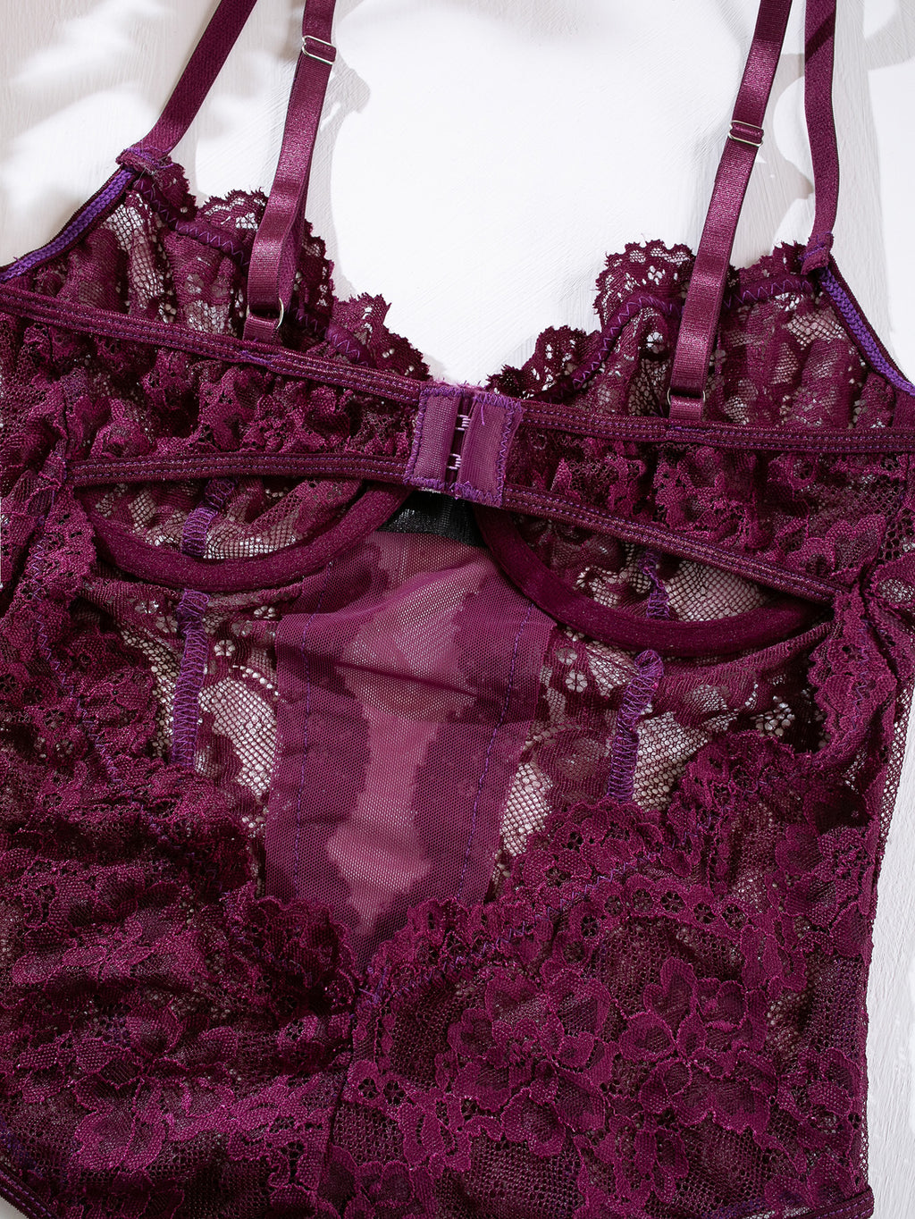 Sheer Mesh Patchwork Push Up High Cut One Piece