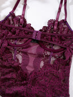 Sheer Mesh Patchwork Push Up High Cut One Piece