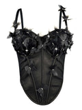 Butterfly Appliqué Corset Lingerie Top