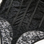 Eyelash‑Lace Deep‑V Open‑Back Intimate Bodysuit