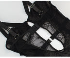 Seductive Hollow Floral Lace Mesh Teddy with Garter Straps