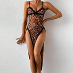 Sexy Mesh V Neck Side Split Nightdress