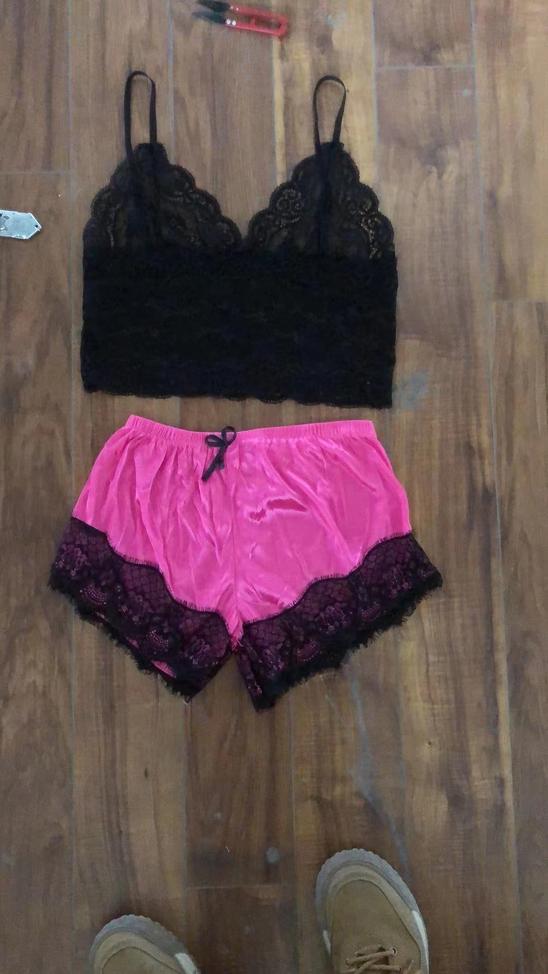 New Lace Lingerie Pajama Set, 2-Piece