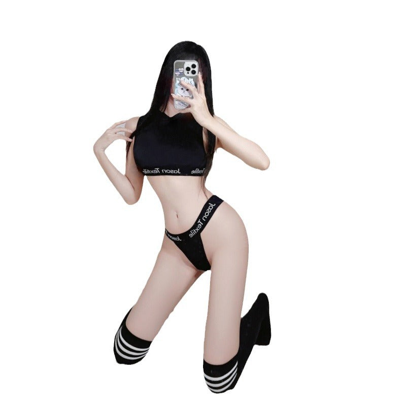 Sexy Ice Silk One-Piece Swimsuit Lingerie Set for Women