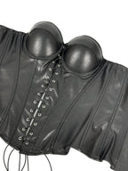 Seductive Gothic-Style Corset Bustier with Adjustable Shoulder Straps