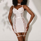 Floral Lace Corset Lingerie Dress