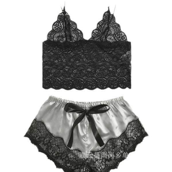 New Lace Lingerie Pajama Set, 2-Piece