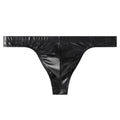 Men’s Wet Look Faux Leather Thong