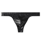 Men’s Wet Look Faux Leather Thong