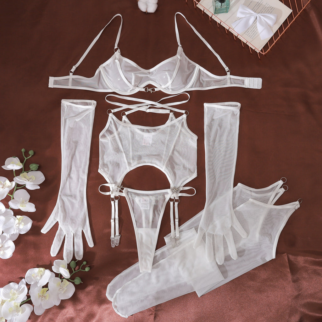 Sheer Mesh Harness Lingerie Set