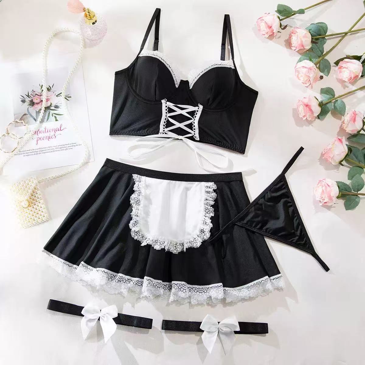 Seductive Maid Lingerie Outfit for Role-Play