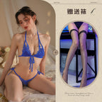 New Sexy 3-Piece Lingerie Set, Open-Crotch Bikini Style, Plus Size
