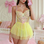 Sexy Lingerie Set with Mesh Embroidery