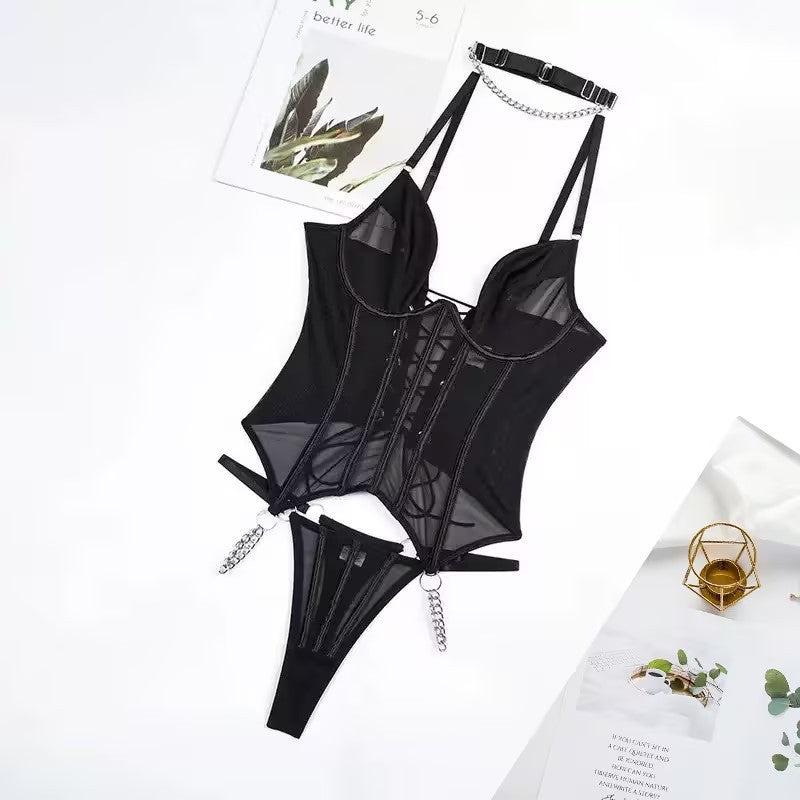Seductive Deep Plunge Corset Teddy