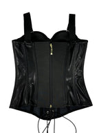 Seductive Gothic-Style Corset Bustier with Adjustable Shoulder Straps